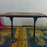 Early 20th century bistro table with cast iron base and Terrazzo top