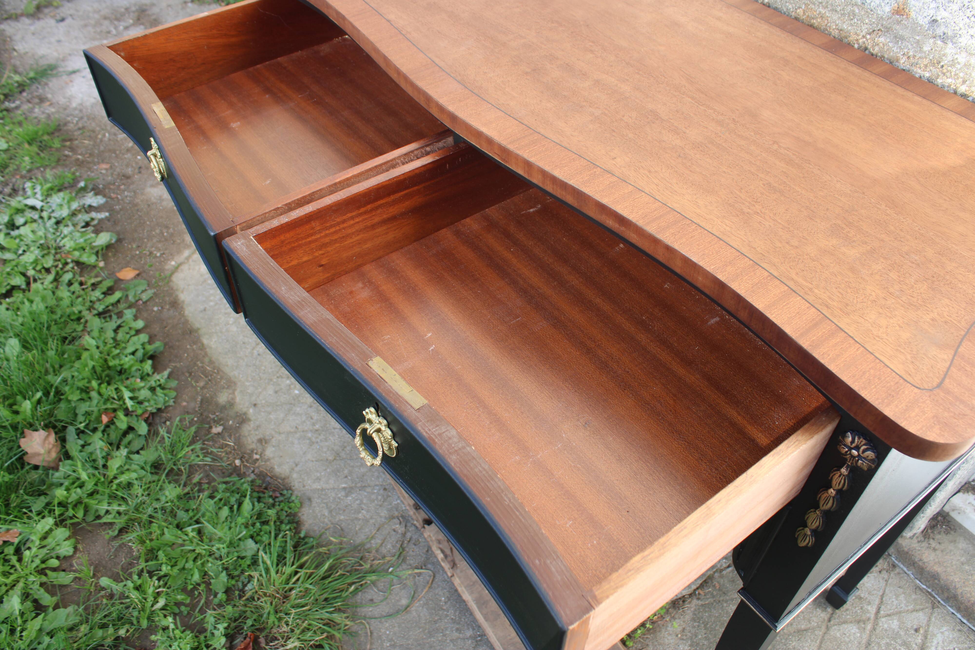 Restored antique console – Haussmannian elegance & velvet finish