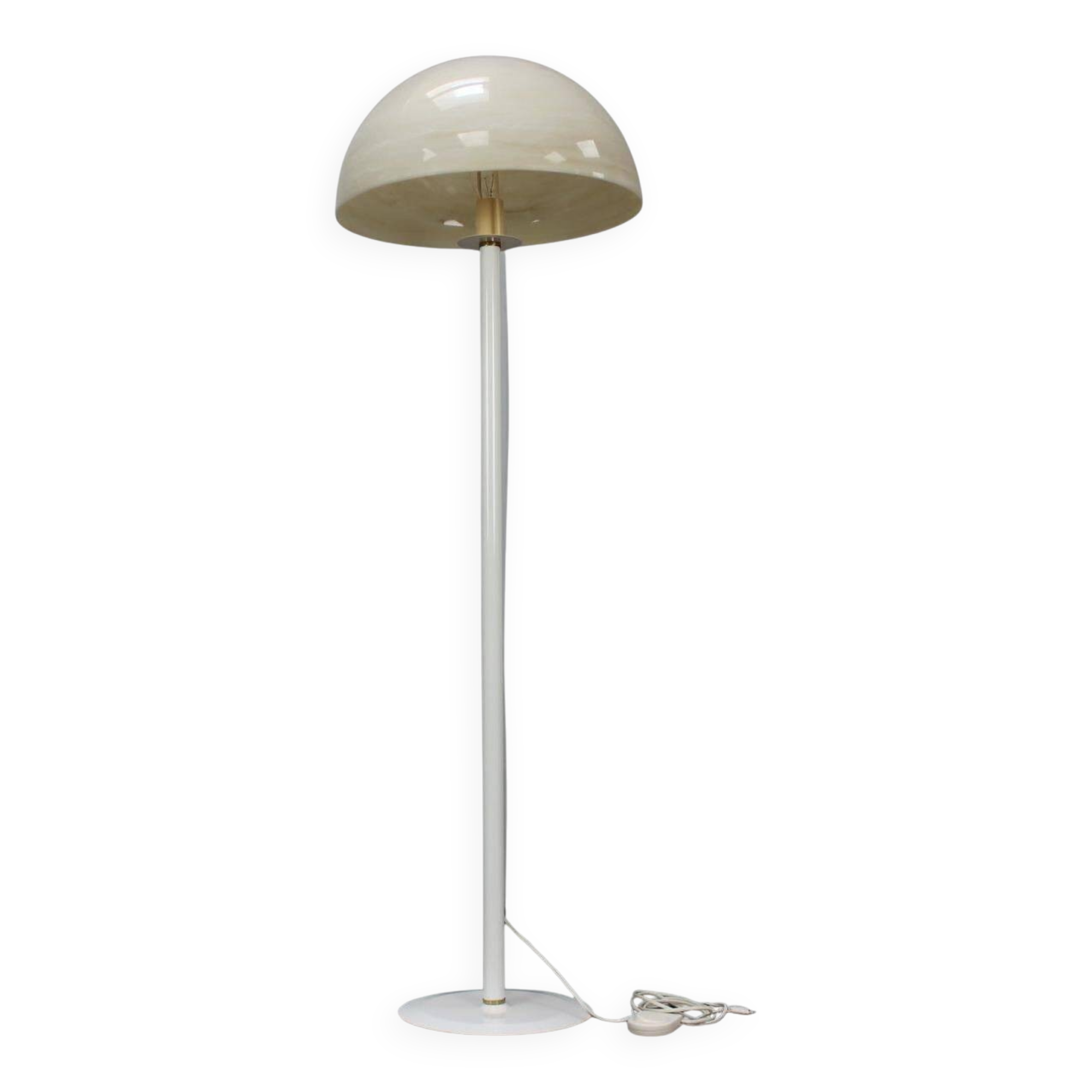 Lampadaire en métal et plastique blanc, Allemagne 1970