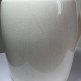 Large Art Deco toilet bowl, antique cracked faience.