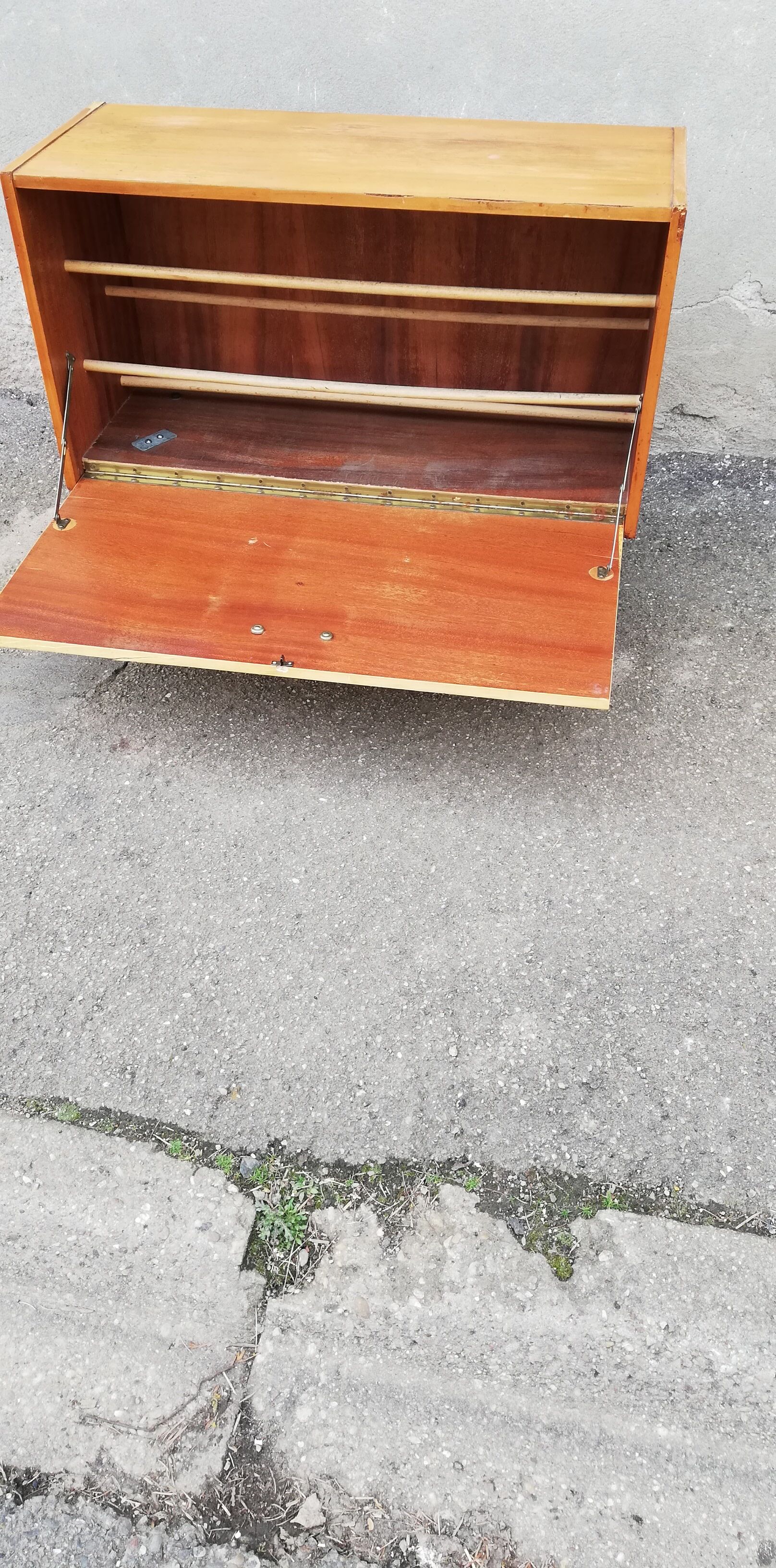 Vintage shoe cabinet compass feet