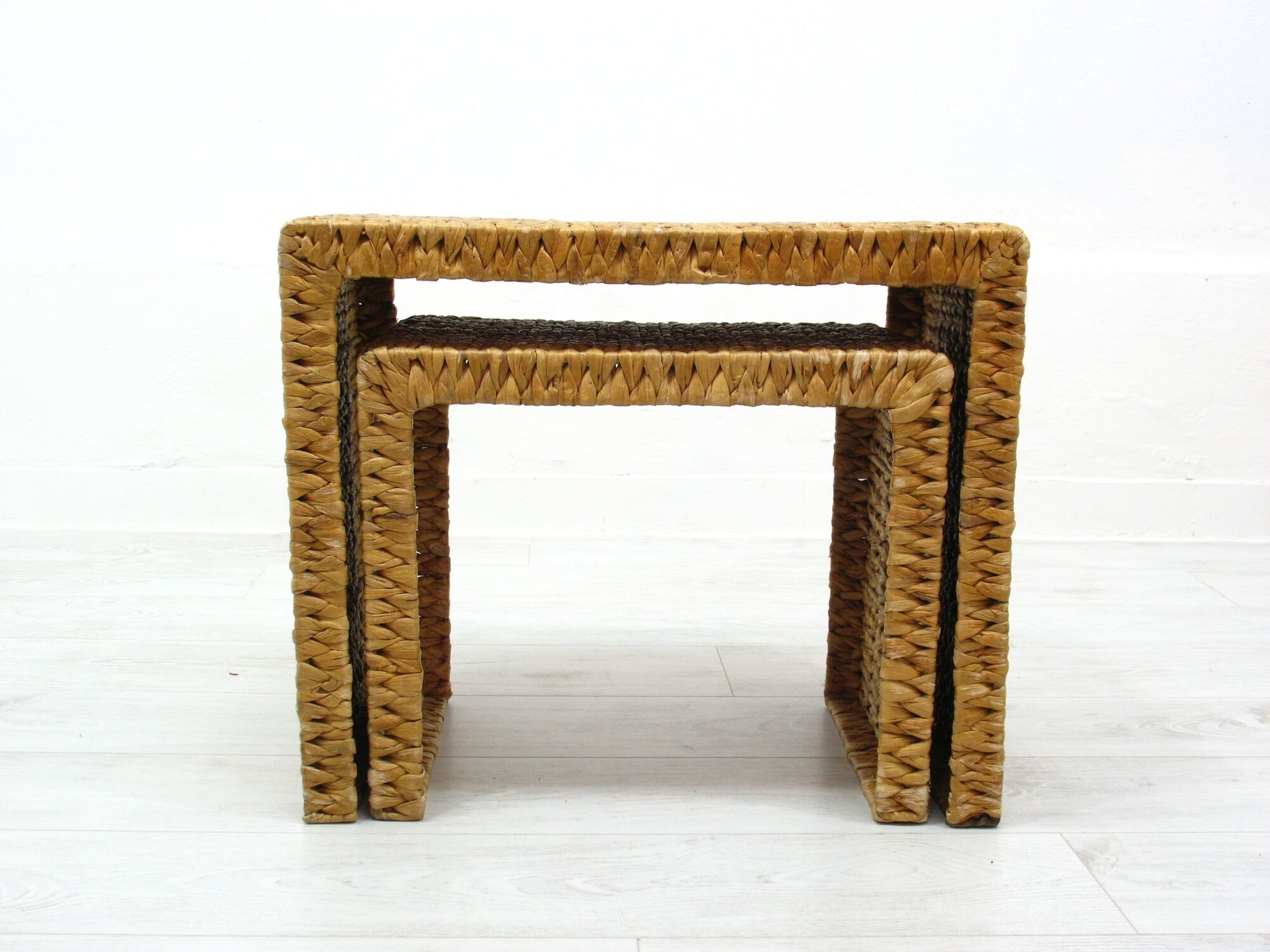Vintage banana fiber Coffee Tables, Ikea 1980s