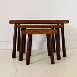 Nesting tables oak brutalist