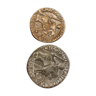 2 empty Taittinger pockets 1 in Bronze and 1 in Ceramics