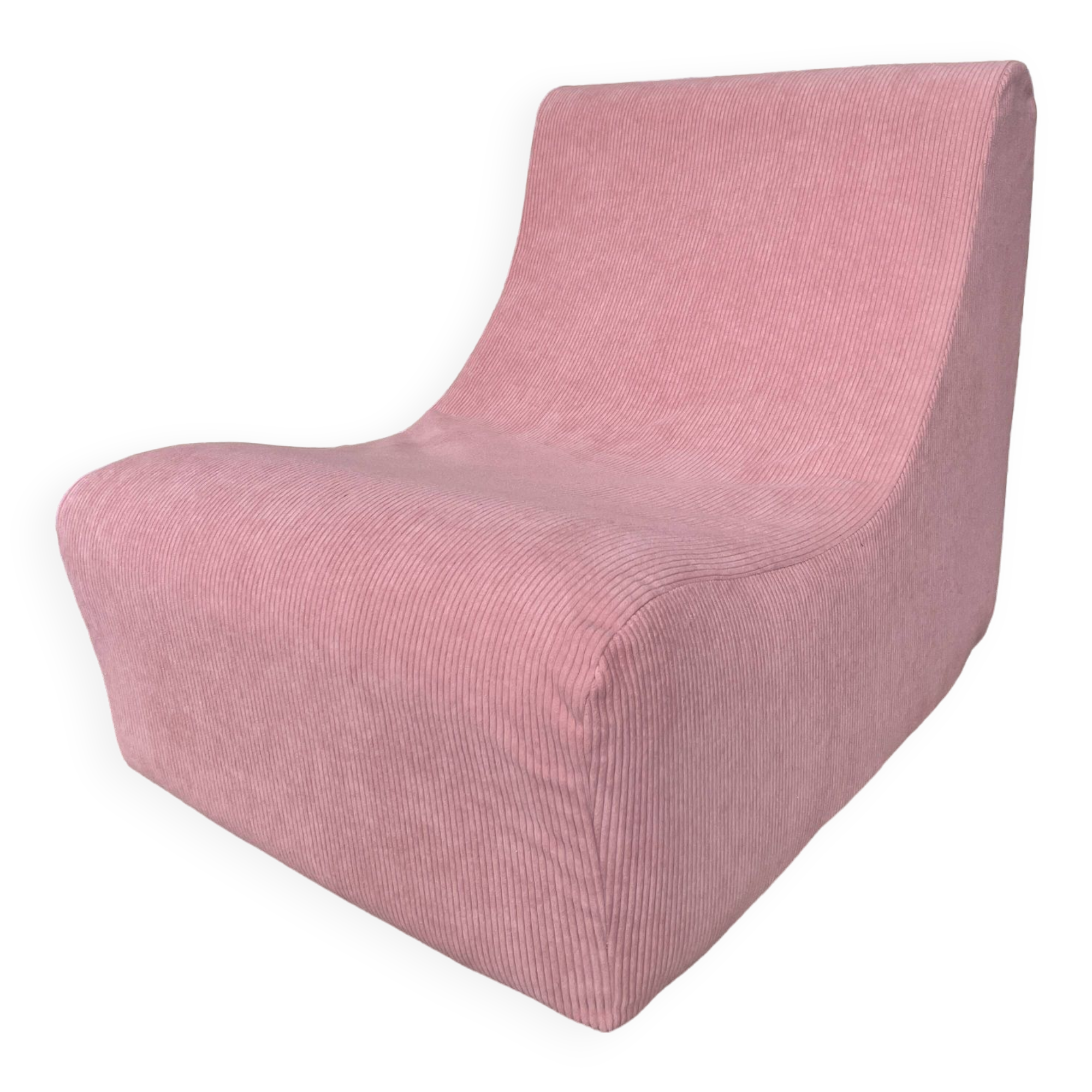 Vintage pink corduroy low chair