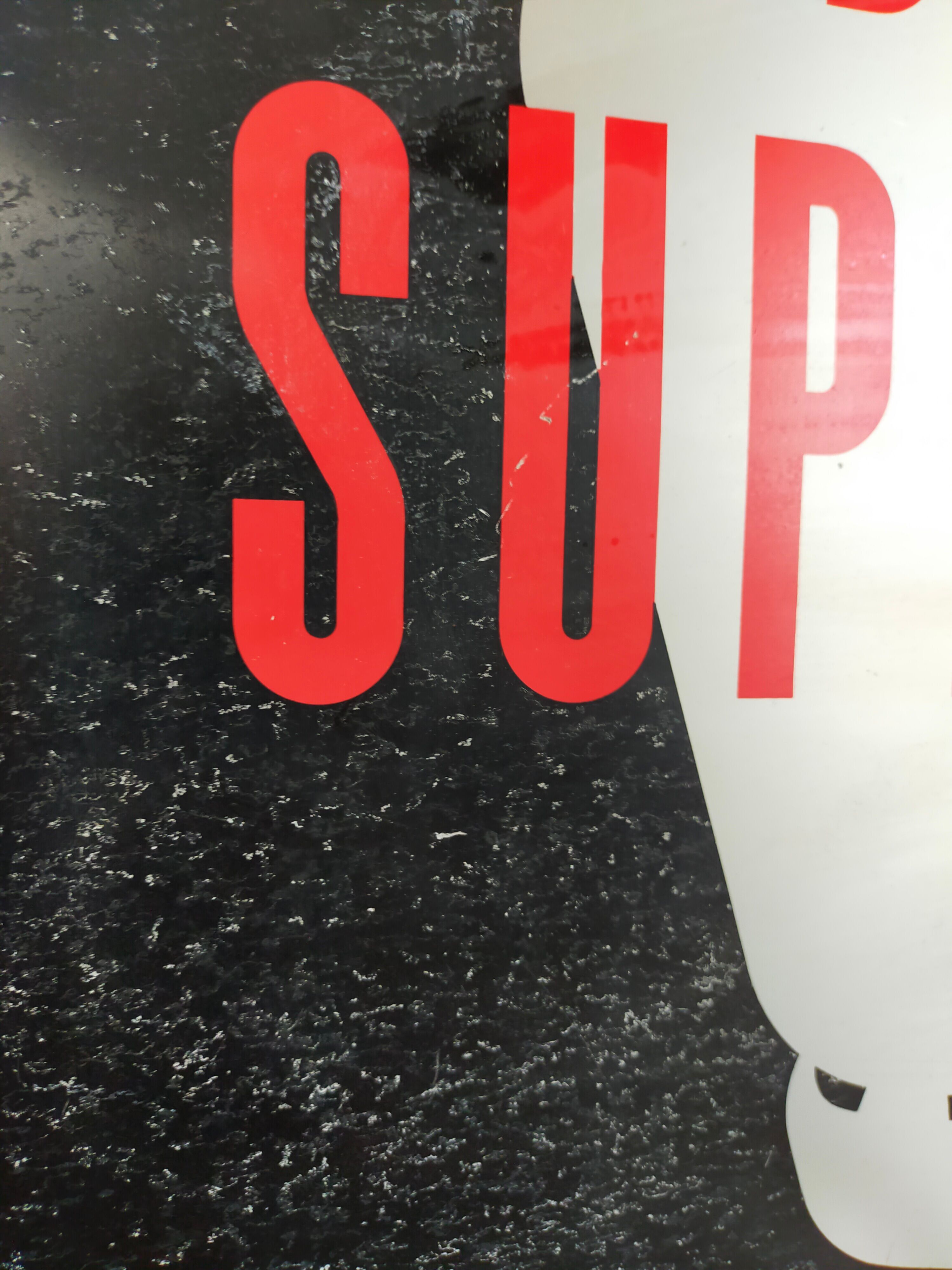 Vintage metal plate deposit supergaz 60s industrial