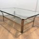 Large designer coffee table in chrome with glass tops