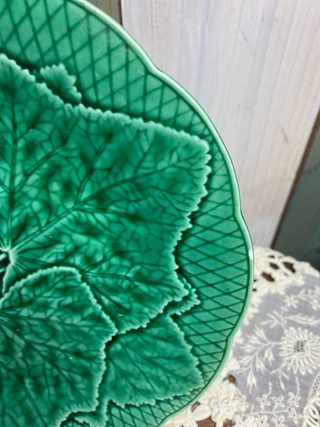 Gien stamped majolica dessert plate