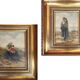 2 x Mother and child in the dunes, signed / J. de Zon (lower left) / oil on wood