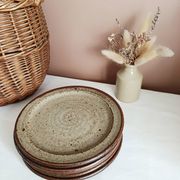 Set of 5 dessert plates by Jean Tessier, Le Cep, in pyrite stoneware.
