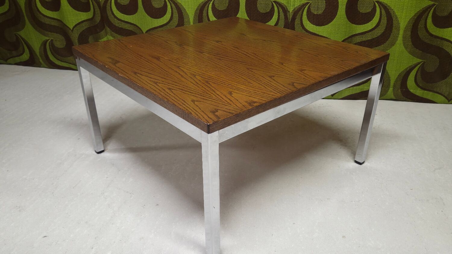 1970s vintage chrome coffee table.