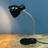 Black Zirax desk lamp with enamel shade from the 1930s