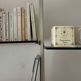 Michel Ducaroy style bookcase, in smoked glass and steel