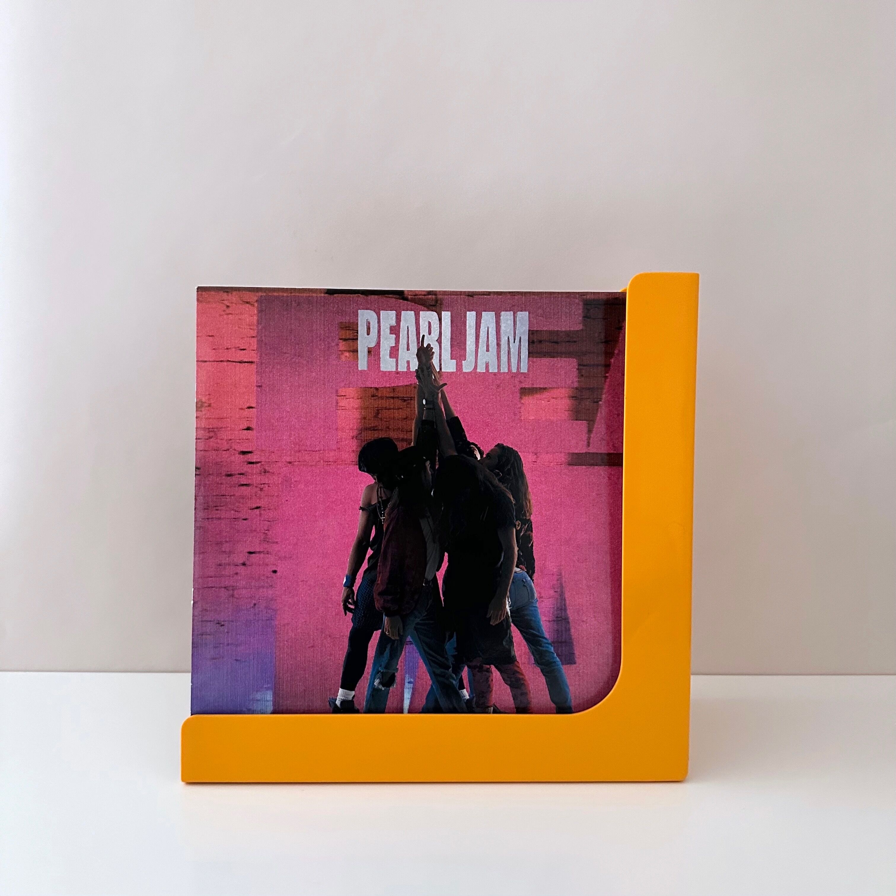 70s record stand Gustavberg yellow, Sweden