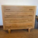 Vintage chest of drawers in wood and golden brass handles