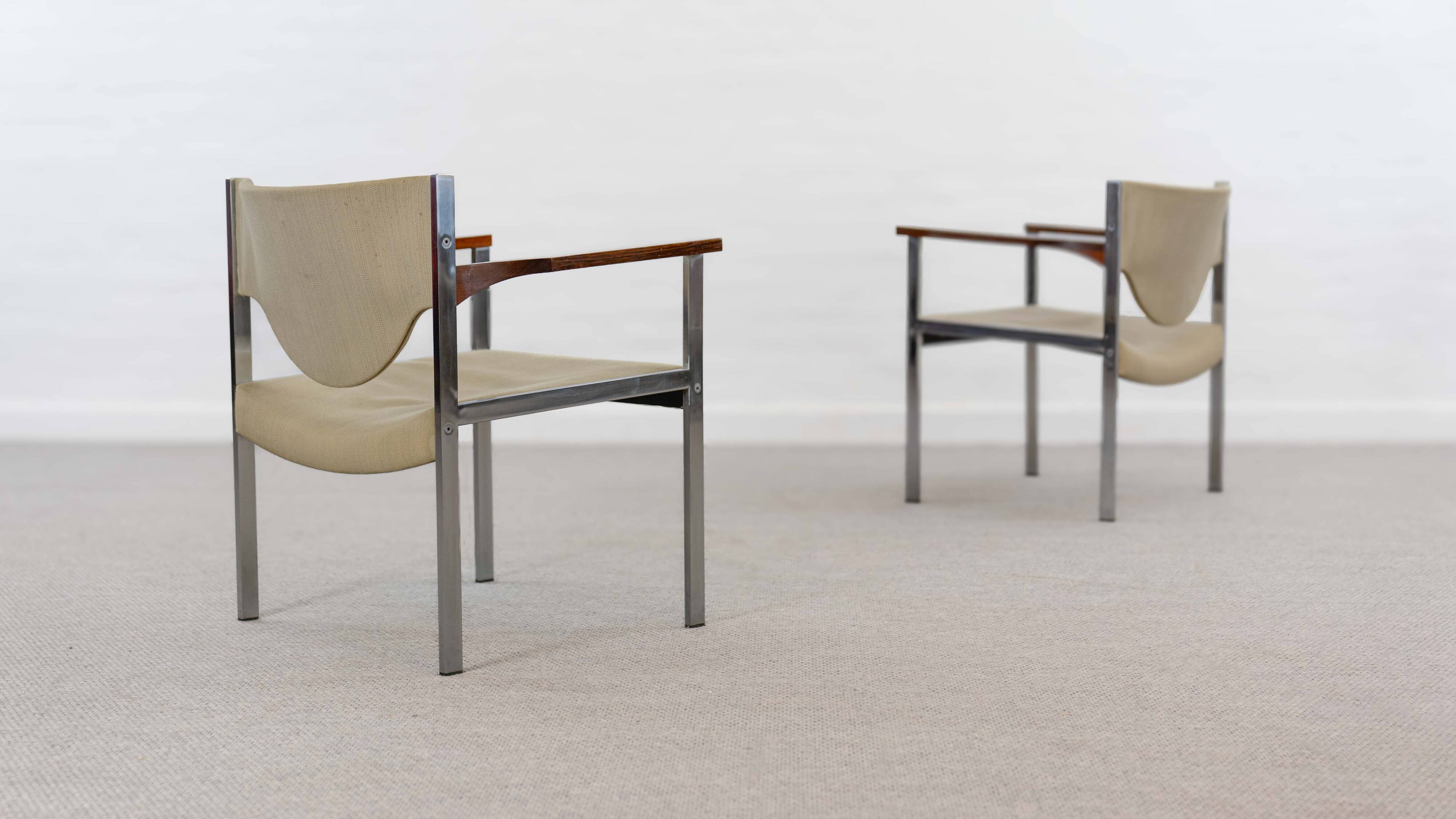 Pair club chairs, model 206 by lübke, 60s