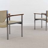 Pair club chairs, model 206 by lübke, 60s