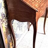 Small 19th century Napoleon III style secretary with folding top and marquetry