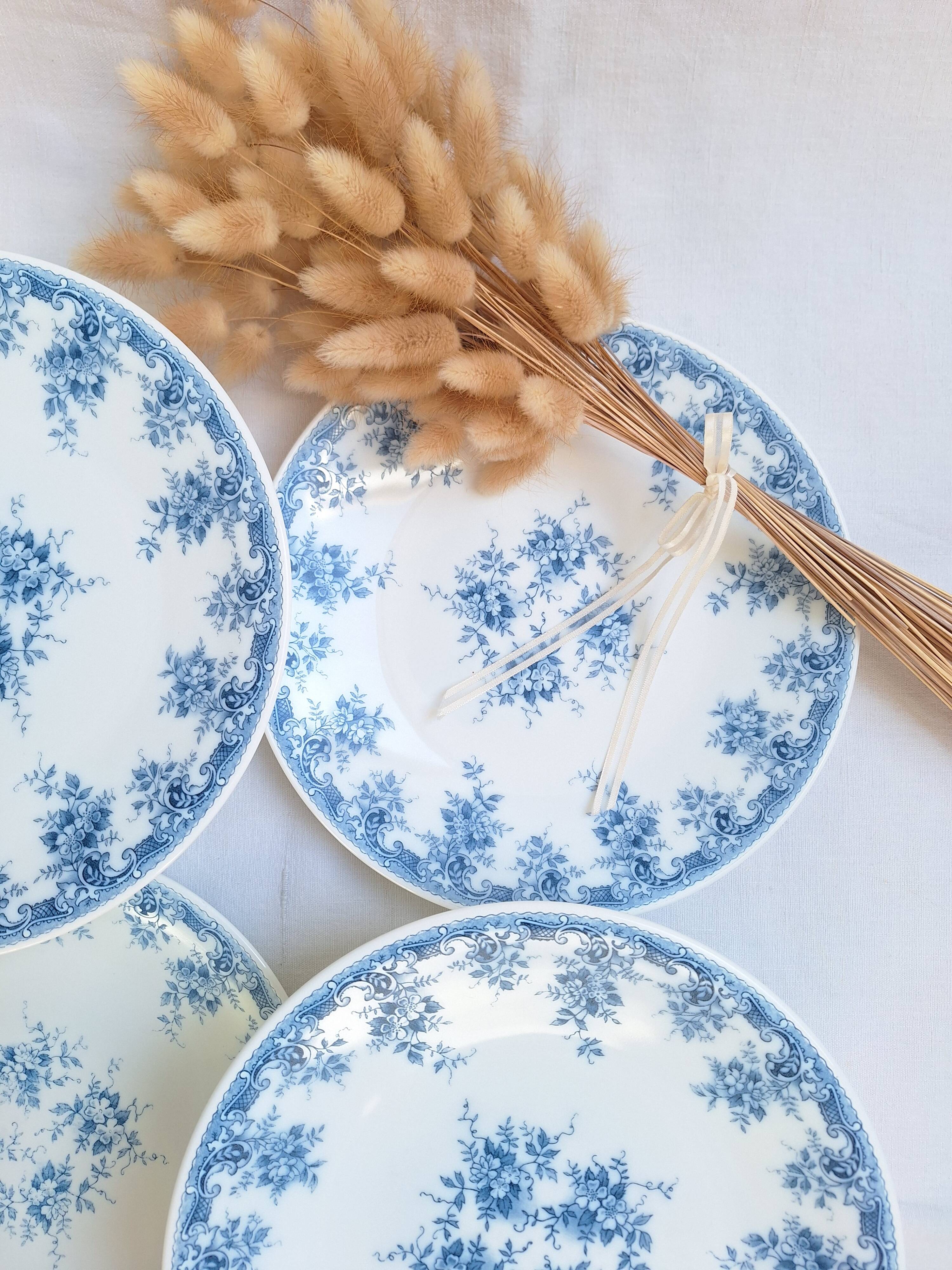 Blue Rivanel flat plates from the 1950s.