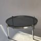 Table basse, chrome et verre fumé, 1970