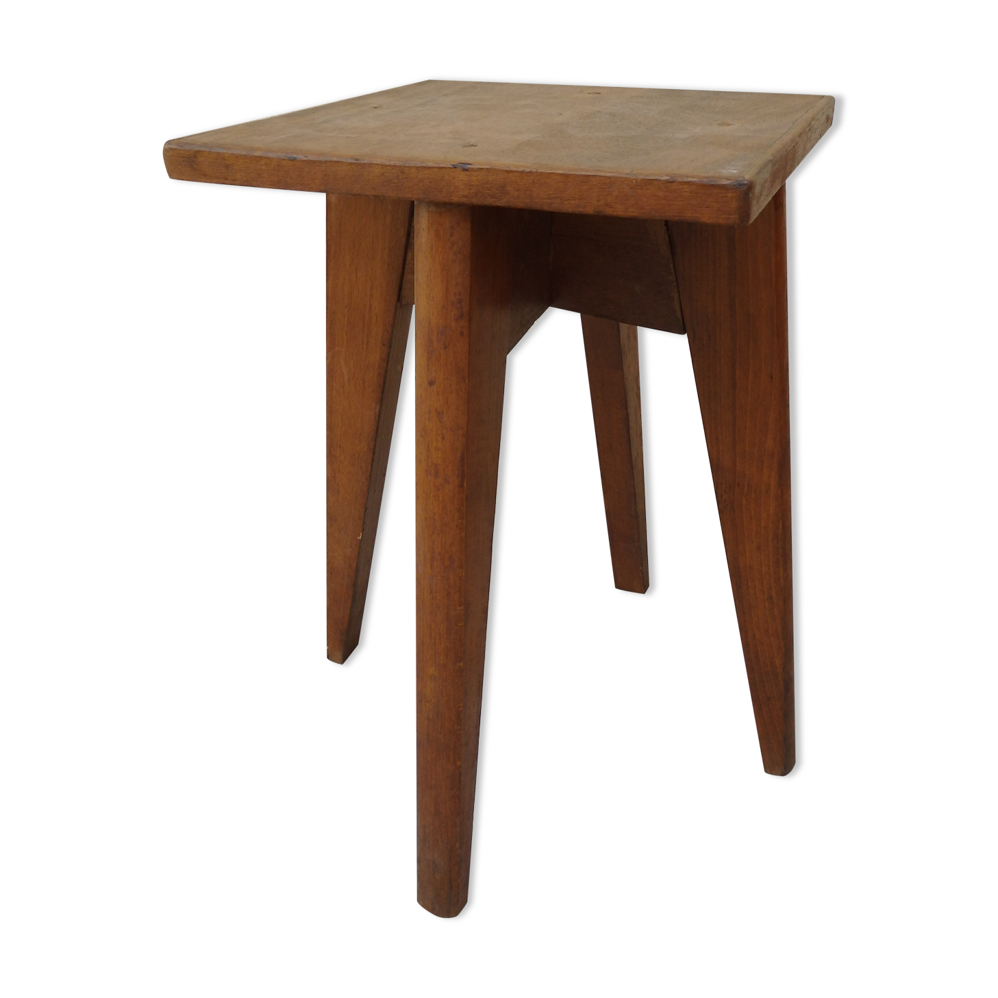 Tabouret bois vintage année 50 reconstruction design