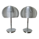 Paire de lampes en métal chromé avec abat jour en fil d'aluminium, 1990