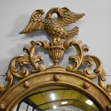 Ancient golden wood witch mirror - late 19th century