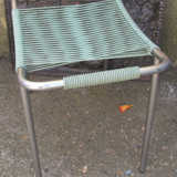 Green stool in scoubidou