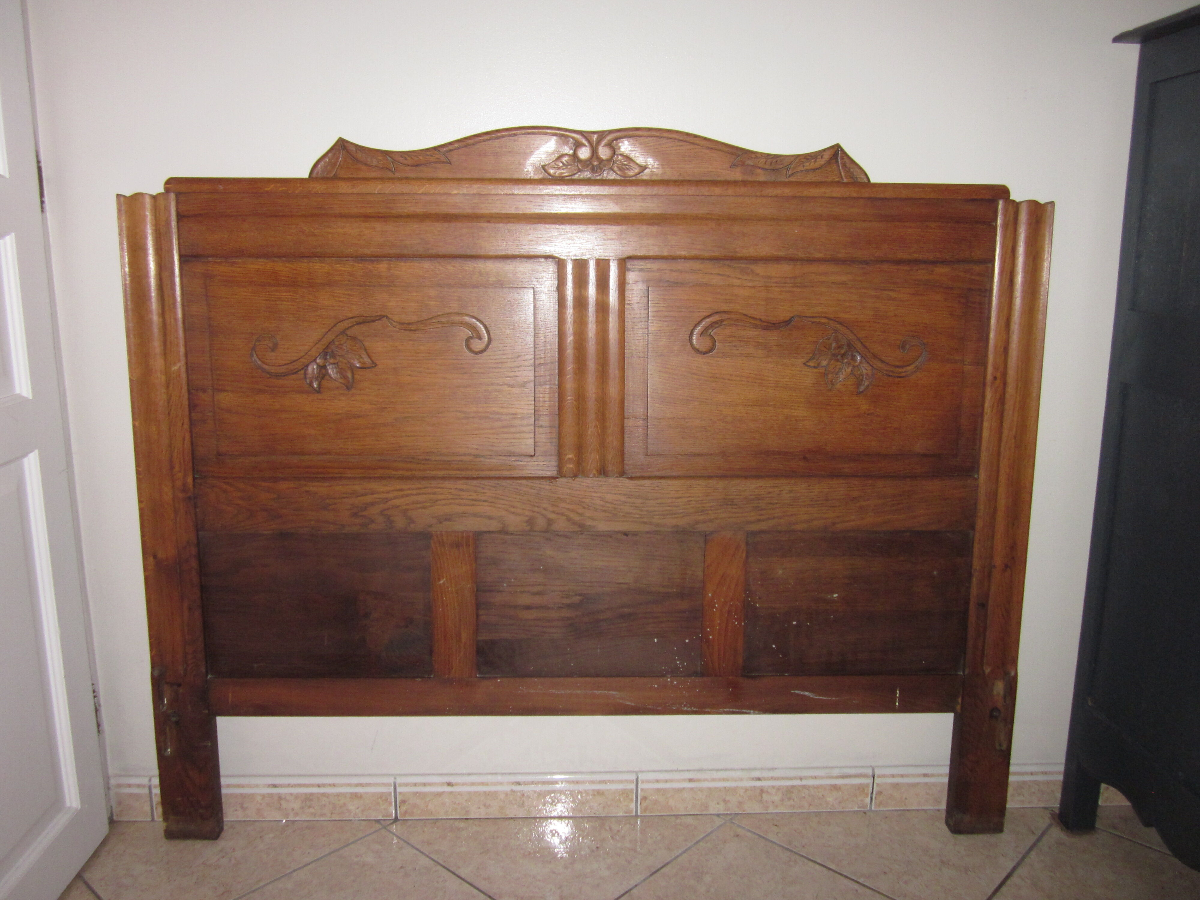 1950s oak headboard