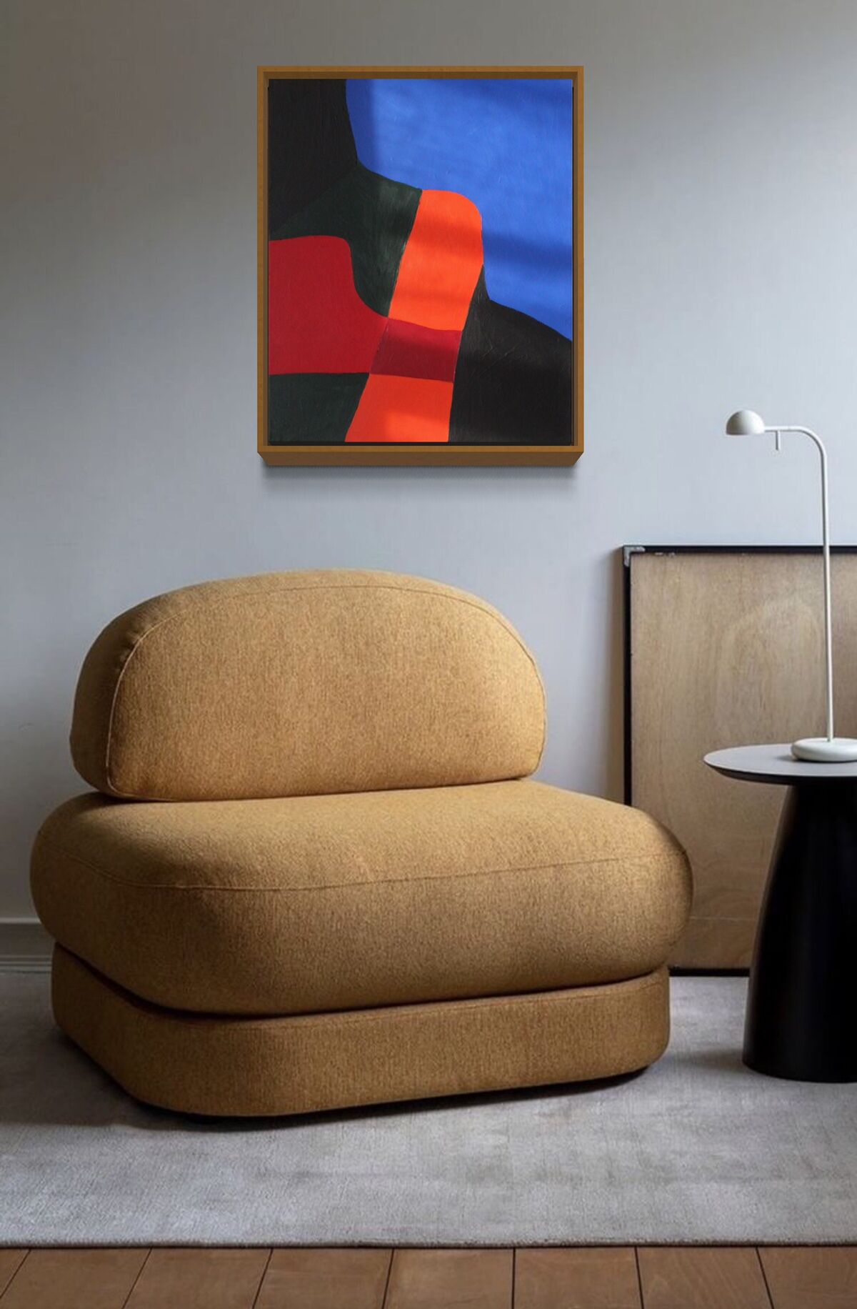 Acrylic painting on canvas "colored composition" 55x46 cm