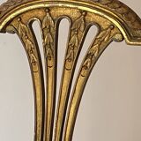 Pair of Louis XVI style fluted gilded chairs