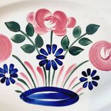 Large Oval Appetizer Plate in Rustic Porcelain HBCM Mulhouse Spring Pattern