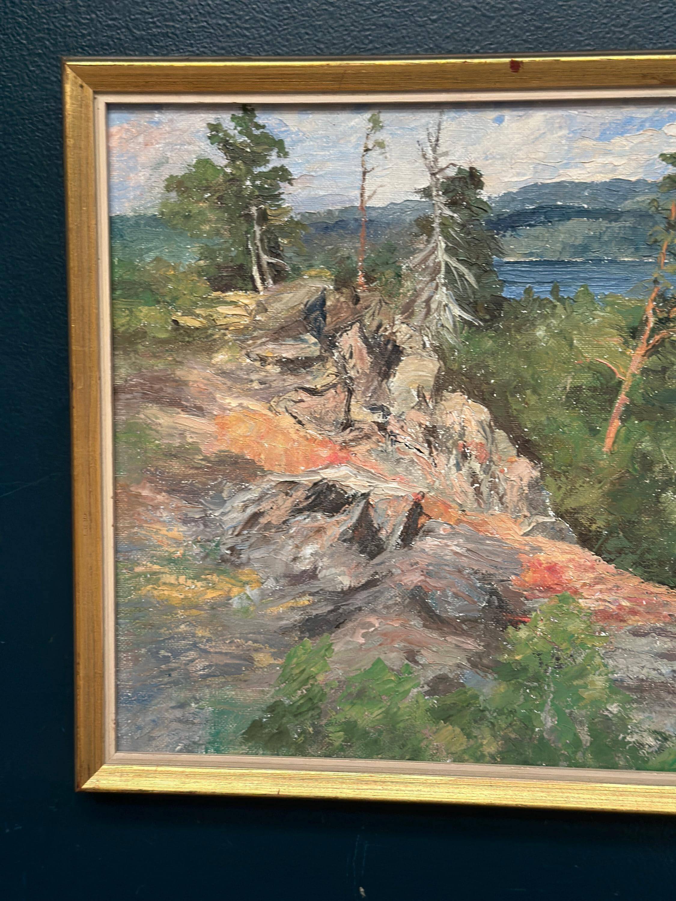 Original Swedish Oil on Canvas – “Landscape” by Sonia Yander –  Dated 1983