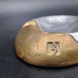 Brutalist Ashtray by Arte3 1980 Spain In Bronze and Silver Metal