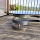 Vintage chrome metal coffee table and smoked glass