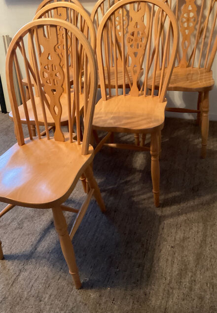Série de 6 chaises hollandaises en hêtre massif