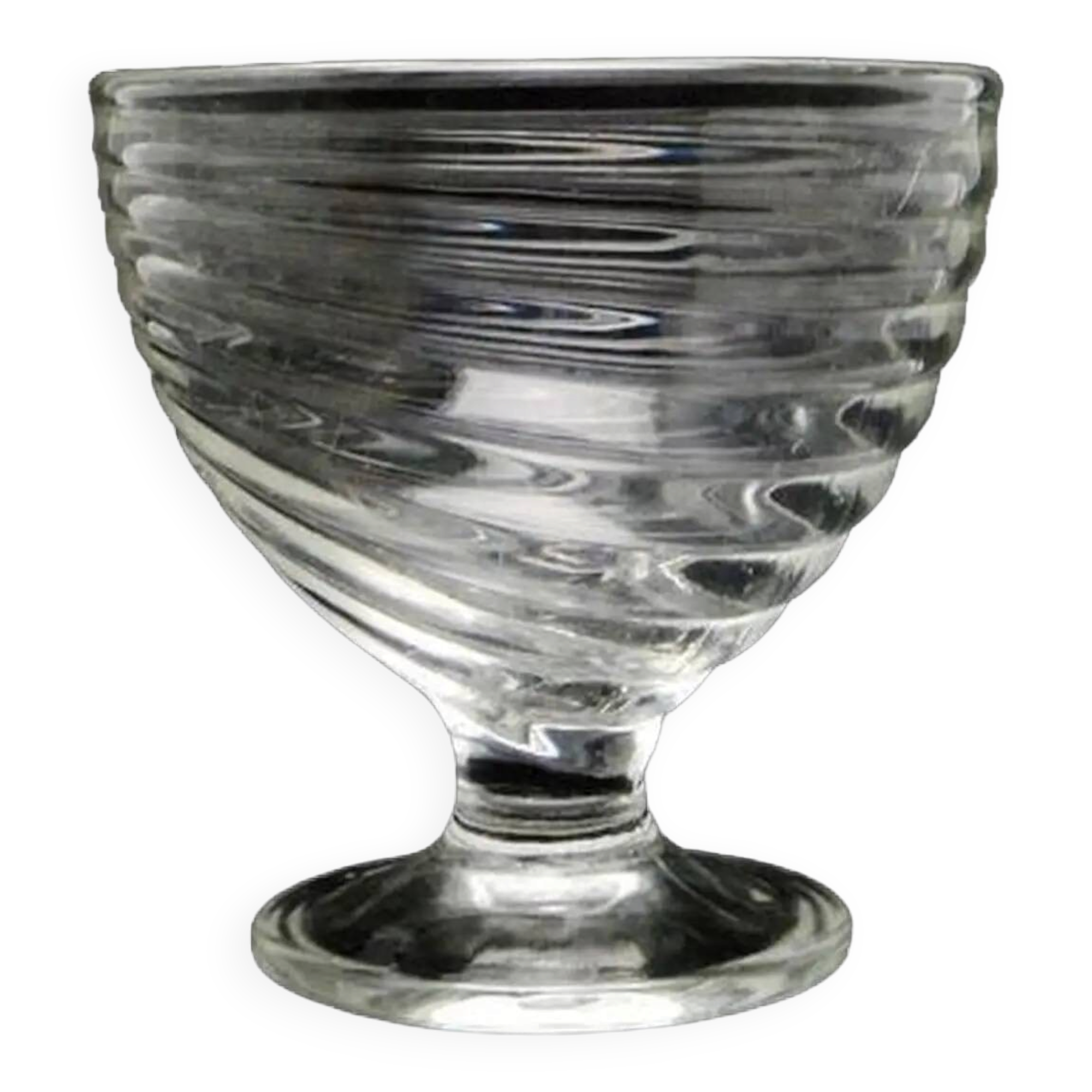 Modernist sugar bowl, transparent glass, Ząbkowice, Poland, 1970s