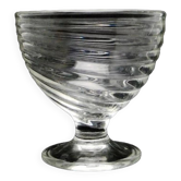 Sucrier moderniste, en verre transparent, Ząbkowice, Pologne, années 1970