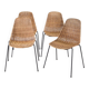 Set of 4 wicker and iron chairs