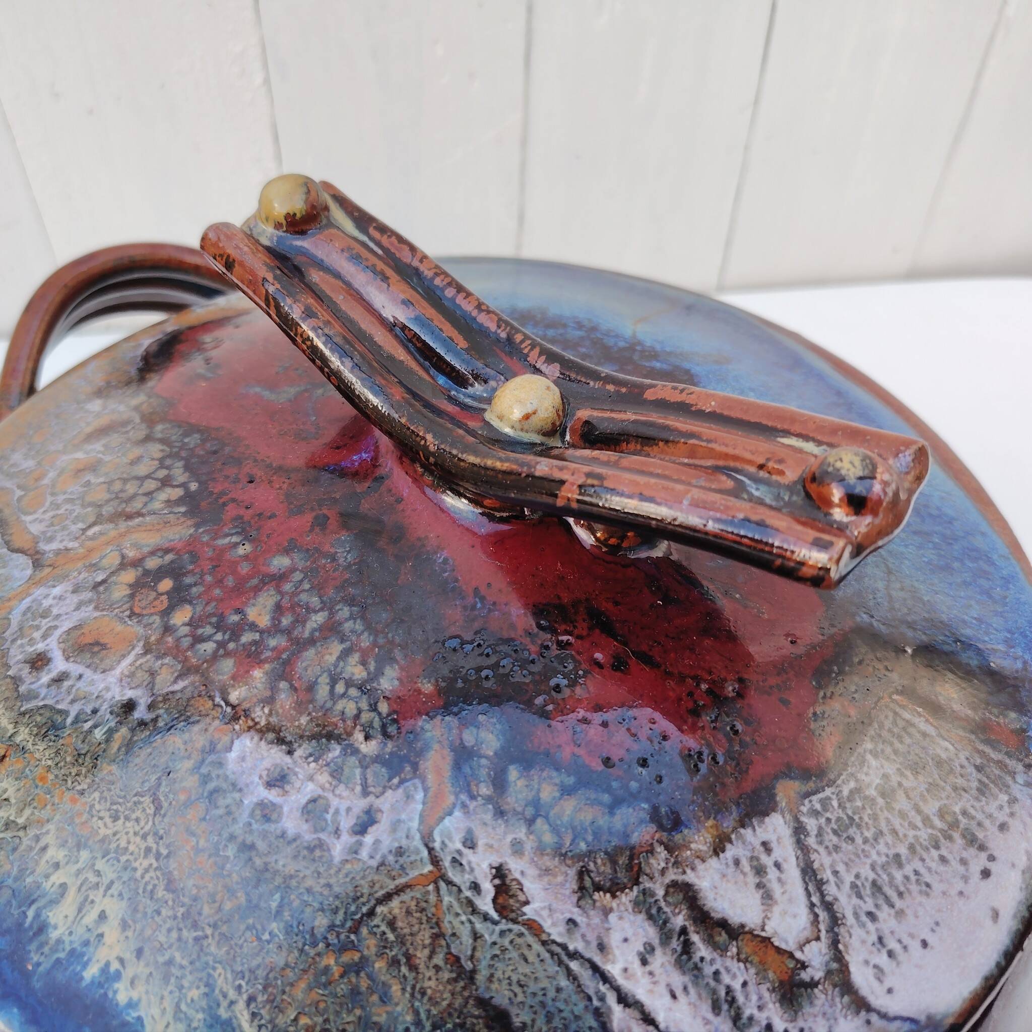 Large covered pot, soup tureen, glazed stoneware, Matthieu Liévois