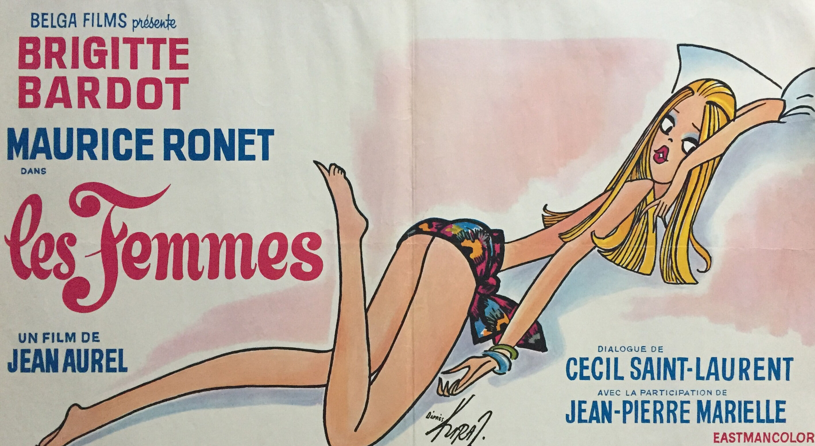 Cinema poster "Les Femmes" Brigitte Bardot 36x55cm 1969