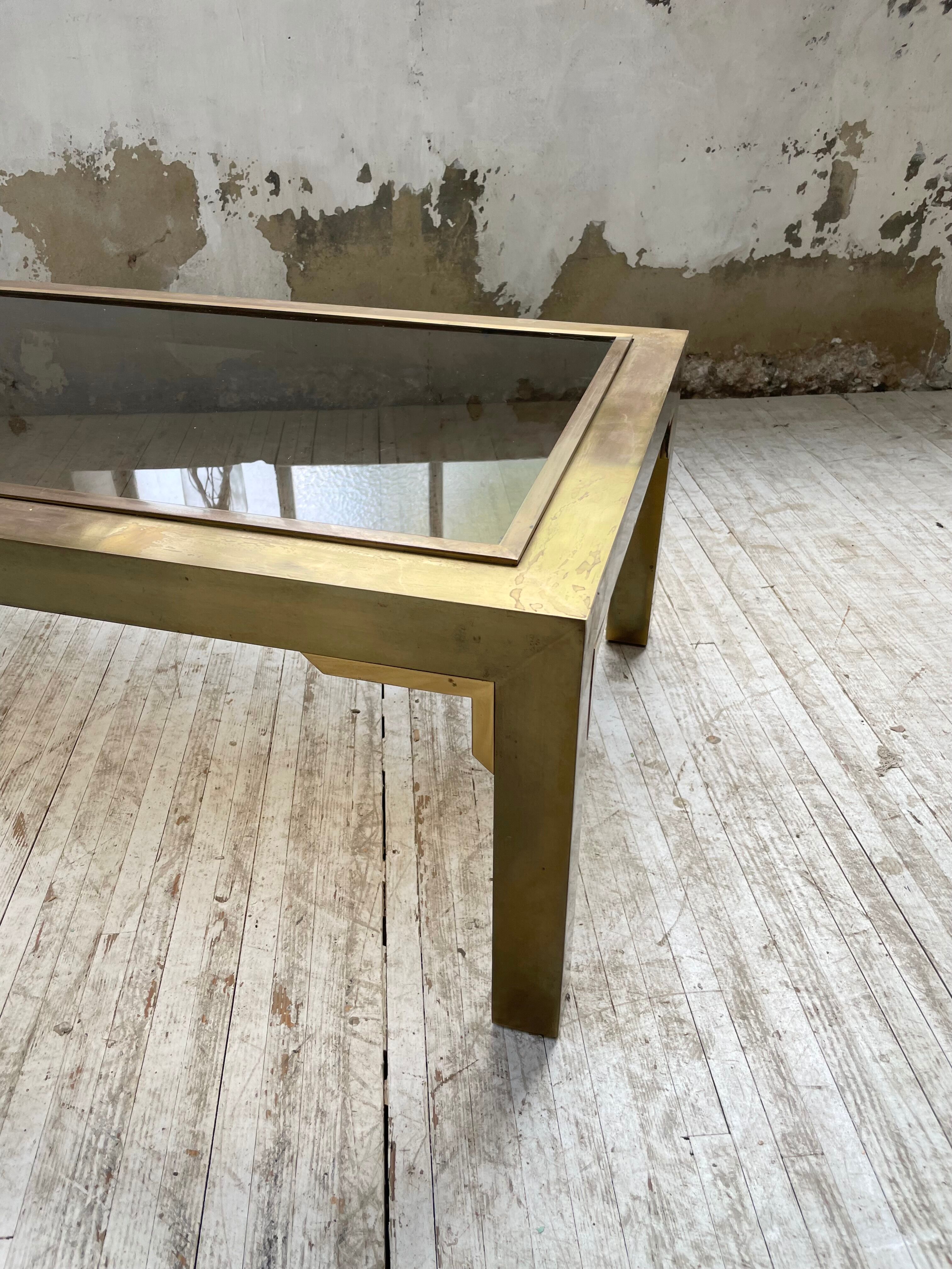 60s brass coffee table