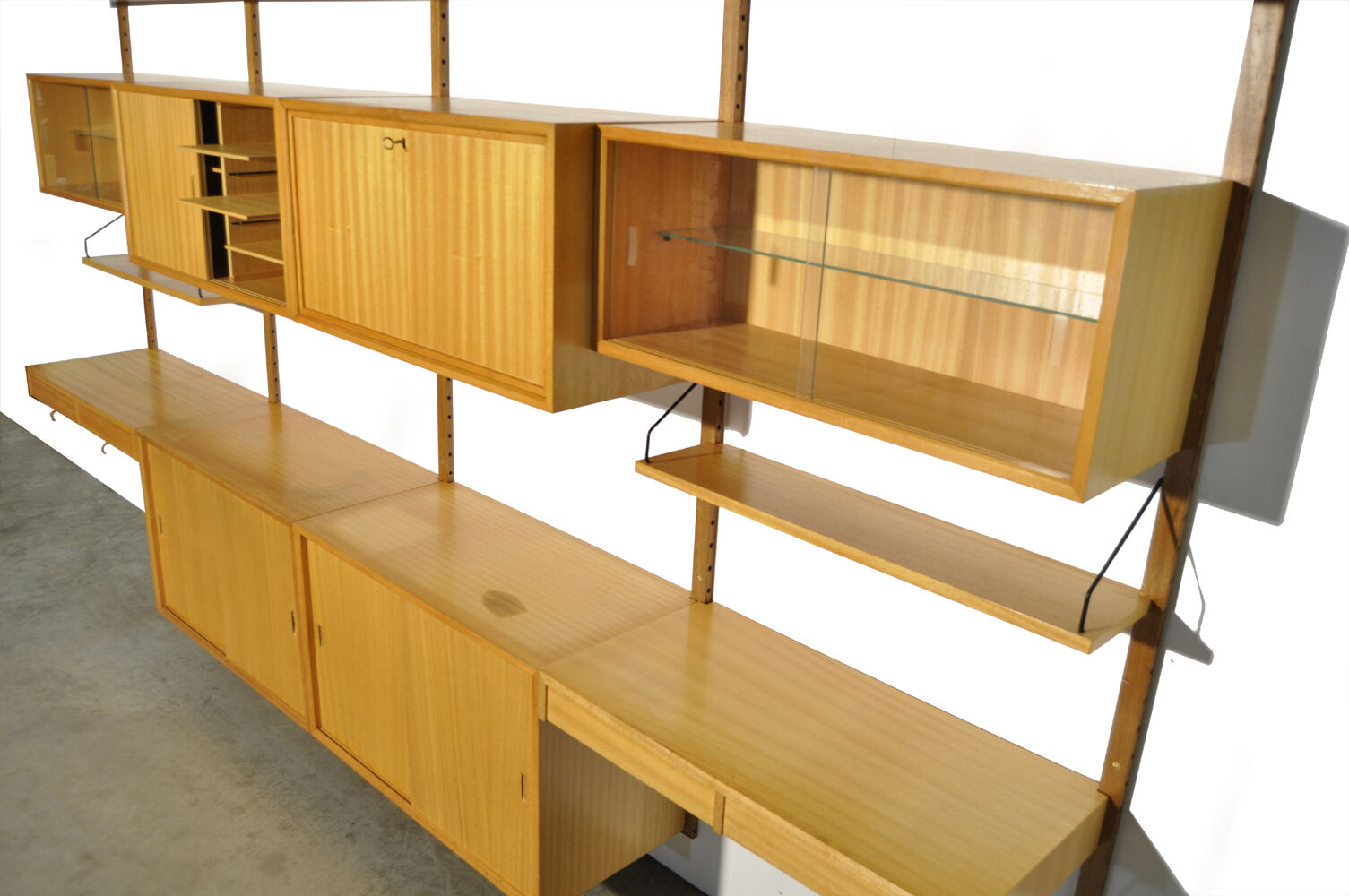 Oak modular wall unit by Poul Cadovius for Cado, 1960s
