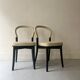 set of 2 chairs in ash and beige leather "Goteborg" by Gunnar Asplund for Cassina, design 1990