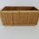 70s woven rattan and bamboo planter