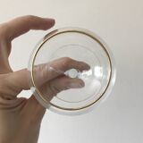 Set of 6 small armagnac glasses with golden rim