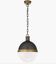 Large Hicks globe pendant light in bronze and glass by Thomas O'Brien USA