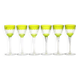 Armagnac wine glasses in green crystal by Baccarat, 1970s, set of 6.
