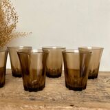 6 small smoked glasses