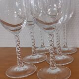 Series of twisted stemmed glasses in Arques crystal